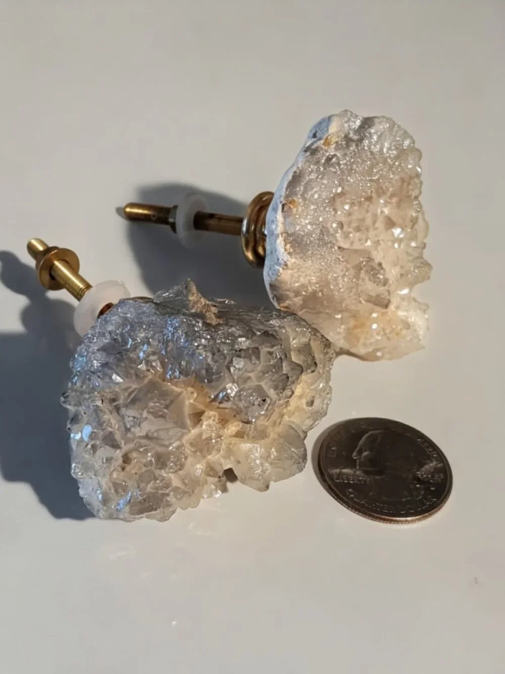 Natural Crystal Cluster Drawer Knobs / Cabinet Pulls – Set of 2 - Picture 3 of 3